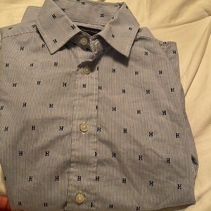 Blue button down. Tommy